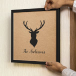 Rustic Black Deer | Kraft | Family Name Canvas Print<br><div class="desc">Introducing our Rustic Black Deer on Kraft design,  a perfect blend of timeless charm and personalized elegance! Bring a touch of rustic charm and family pride into your home or surprise someone special with a one-of-a-kind gift. Customize your Rustic Black Deer | Kraft | Family Name product today!</div>