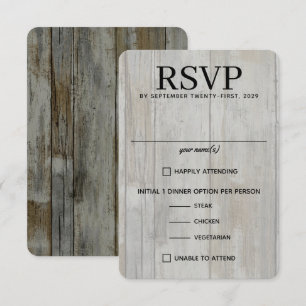 Rustic Black Forest Food Choices RSVP Card