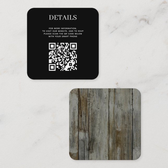 Rustic Black Forest QR Code Enclosure Card (Front/Back)