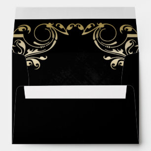 rustic Black gold frame  envelope