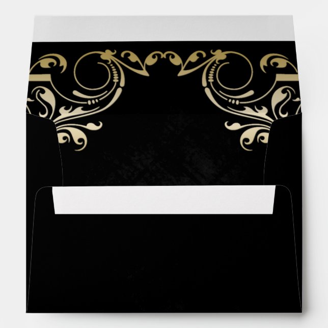 rustic Black gold frame  envelope (Back (Bottom))
