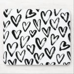 Rustic Black Hearts Monochrome Pattern Mouse Pad<br><div class="desc">Rustic Black Hearts Monochrome Pattern Mousepad | Add a stylish accent to your office with this monochrome mousepad. This modern yet rustic mousepad features black hearts sketches. This will be perfect as Valentine's day gift. Other colours are available.</div>