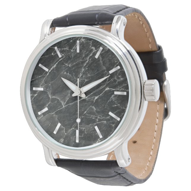 Rustic Black Marble Texture Watch (Angled)