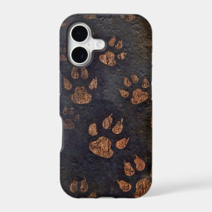 Rustic Black Paw Pattern