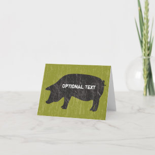 Rustic Black Pig Card