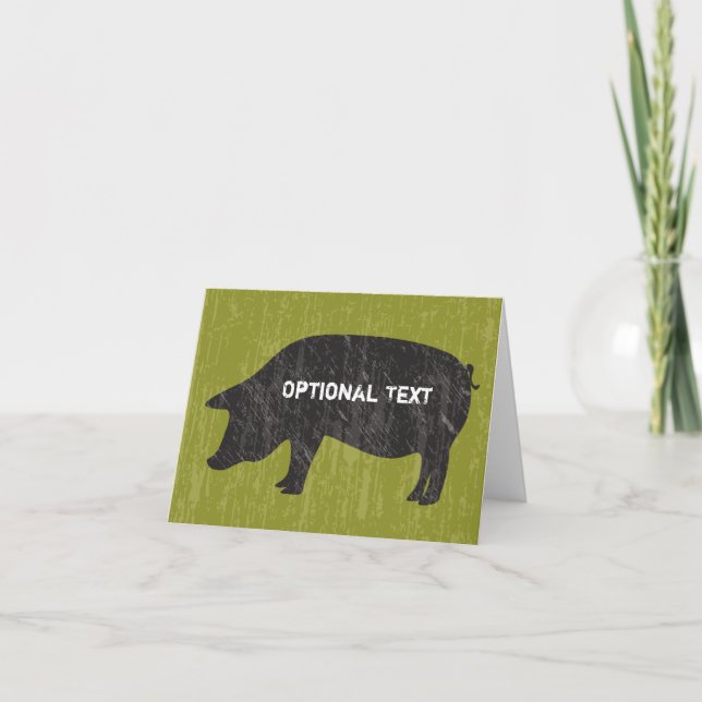 Rustic Black Pig Card (Front)