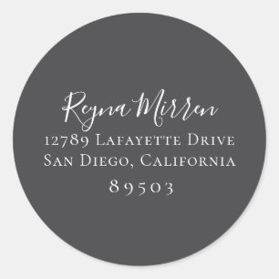 Rustic Black Return Address Sticker