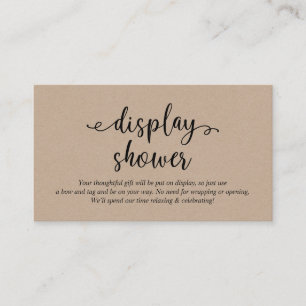 Rustic black script, Display Shower Enclosure Card
