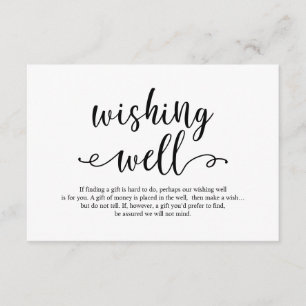 Rustic black script, Wedding Wishing Well Enclosure Card