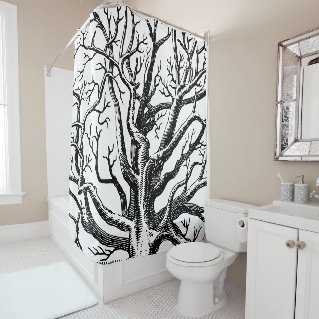 Rustic Black & White Abstract Tree Branches  (In Situ)