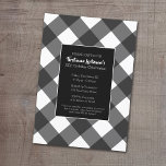 Rustic Black & White Buffalo Check Birthday Party Invitation<br><div class="desc">A farmhouse modern design with an area for party information. A classic, traditional pattern that has been around for years. If you need to adjust the artwork or change the font, you can click on the customize area. This will take you to the design tool where you can make many...</div>