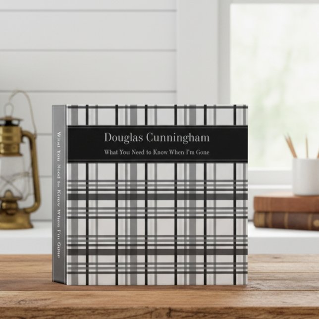 Rustic Black & White Plaid End of Life Planner Binder (Creator Uploaded)