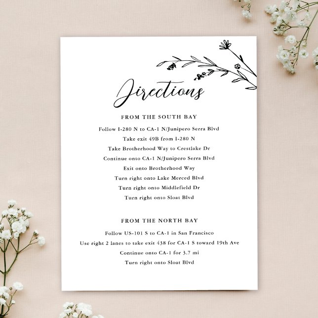 Rustic Black & White Wildflower Wedding Enclosure Invitation (Creator Uploaded)