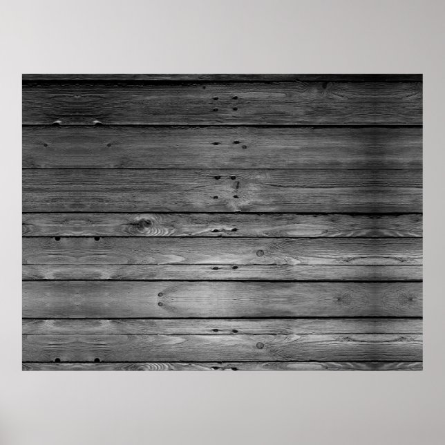 Rustic Black & White XL DIY Barn Board Poster (Front)