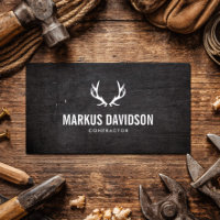 Rustic Black Wood Antlers Contractor