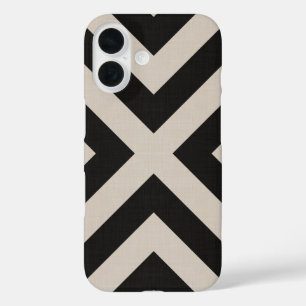 Rustic Black X Chevron iPhone 16 Case