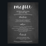 Rustic Blackboard Wedding Menu Sign/ Poster<br><div class="desc">This menu sign displays your wedding's menu for your guests on a blackboard background to match your rustic theme.</div>