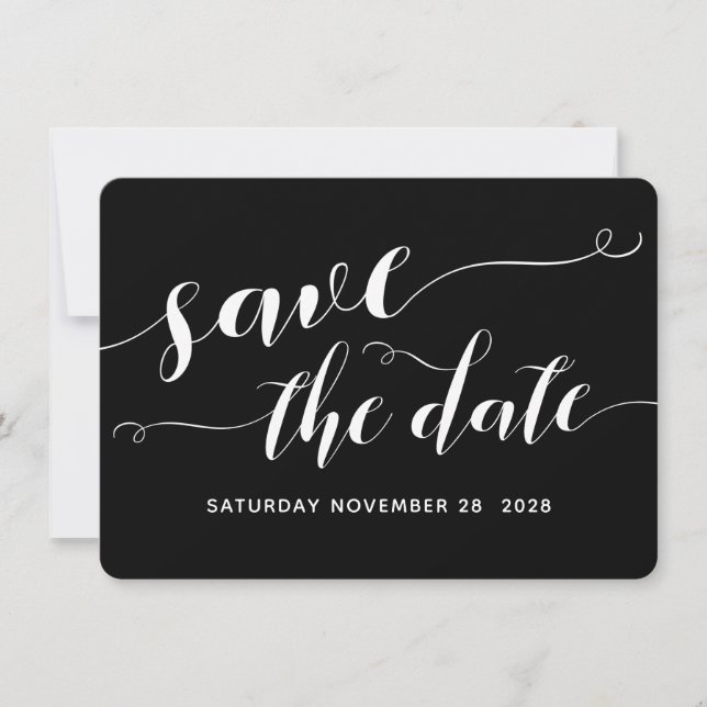 Rustic Blacksmith Calligraphy Wedding Save Date Invitation (Front)