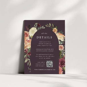 Rustic Bloom All-in-One Wedding Details Enclosure Card