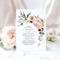 Rustic Bloom and Faux Rose Gold Foil Wedding
