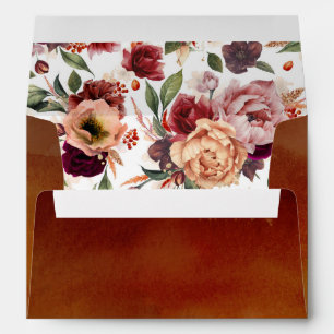 Rustic Bloom Earthy Tones Floral Watercolor Fall Envelope