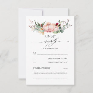 Rustic Bloom Fall Wedding RSVP Card