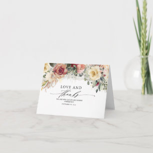 Rustic Bloom Floral Fall Wedding Thank You Card