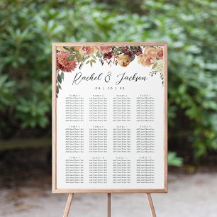 Rustic Bloom Floral Wedding Seating Chart
