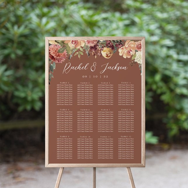 Rustic Bloom Floral Wedding Seating Chart (Creator Uploaded)