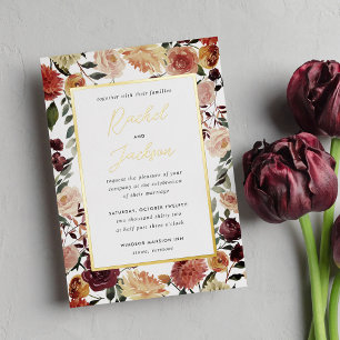 Rustic Bloom Geometric Watercolor Floral Wedding