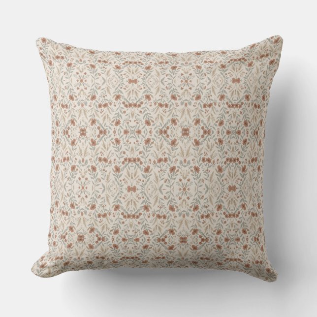 Rustic Bloom Mother’s Day Throw Pillow (Front)