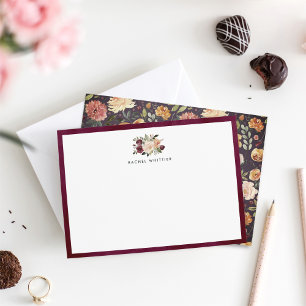 Rustic Bloom Personalized Stationery Flat Card