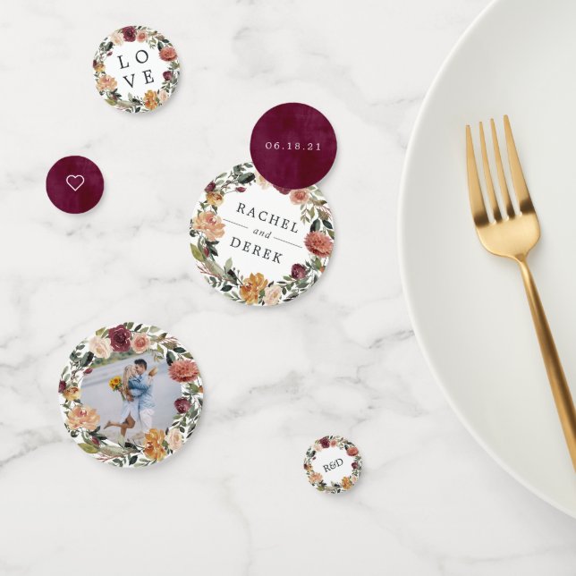 Rustic Bloom Personalized Wedding Confetti (Group)