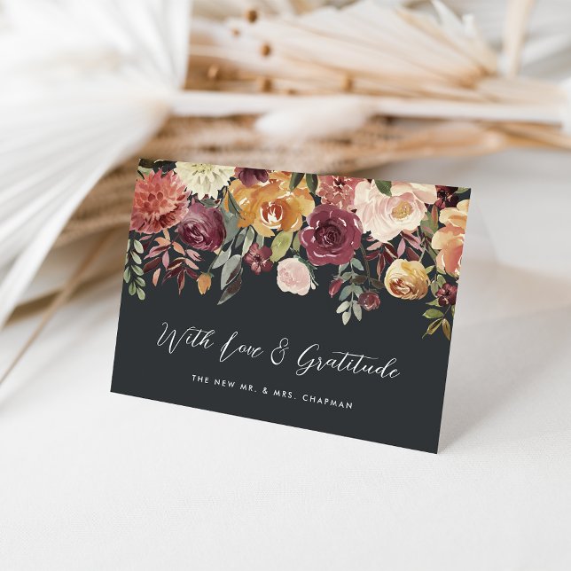 Rustic Bloom Personalized Wedding Thank You Card (Creator Uploaded)