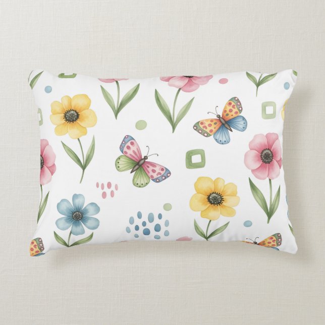 Rustic Bloom Symphony Accent Pillow (Front)