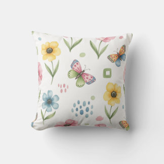 Rustic Bloom Symphony Throw Pillow