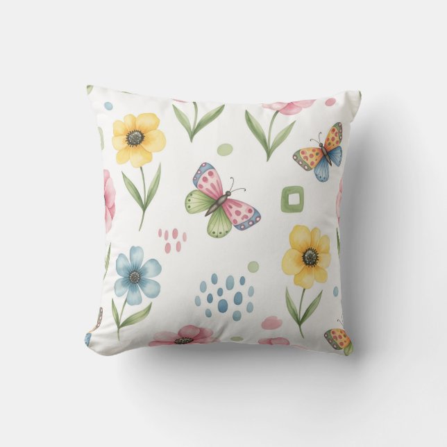 Rustic Bloom Symphony Throw Pillow (Front)