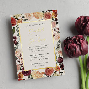 Rustic Bloom Watercolor Floral Frame Wedding