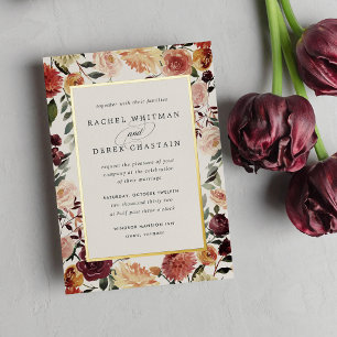 Rustic Bloom Watercolor Floral Frame Wedding