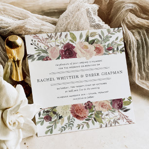 Rustic Bloom Wedding Invitation Square