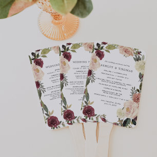 Rustic Bloom Wedding Program Hand Fan