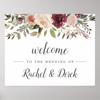 Rustic Bloom Wedding Welcome Poster