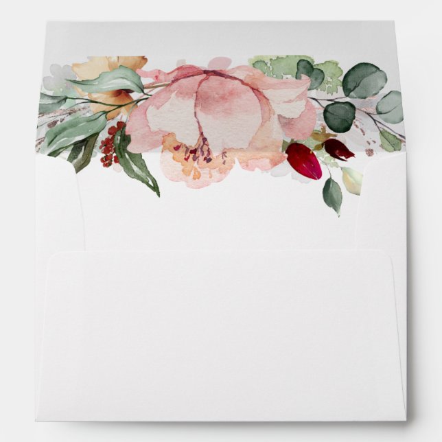 Rustic Blooms Floral Fall Elegant Envelope (Back (Bottom))