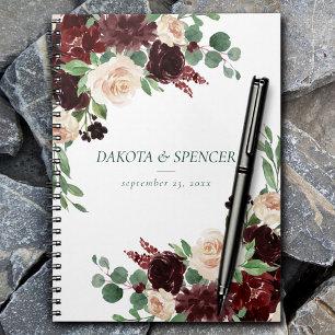 Rustic Blooms Terracotta and Marsala Red Bouquet Notebook