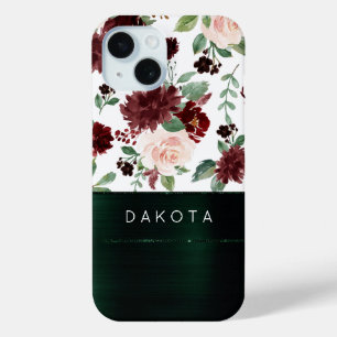 Rustic Blooms   Terracotta and Marsala Red Custom iPhone 15 Case