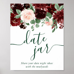Rustic Blooms   Terracotta Marsala Date Night Jar Poster