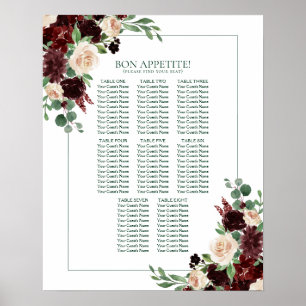 Rustic Blossom   Terracotta Marsala Seating Chart