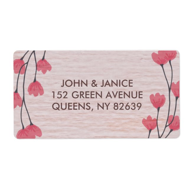 Rustic Blossom Wedding Collection Address Labels (Front)