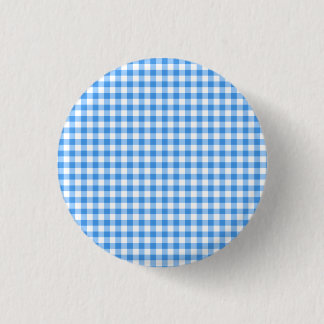 Rustic Blue And White Gingham Pattern 1 Inch Round Button
