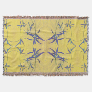 Rustic Blue and Yellow Throw Blanket